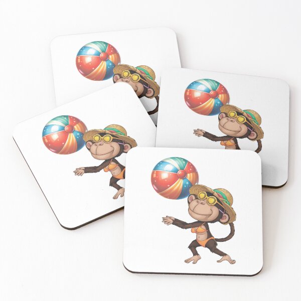 Item preview, Monkey in a bikini with a beach ball designed and sold by MagelliShop.