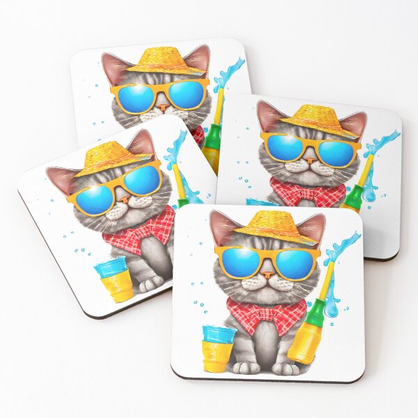 Item preview, Sunglass Swagger: Cat in Summer Bliss 3 designed and sold by Tom-Johnson.