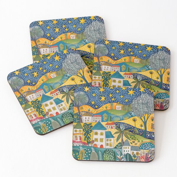Item preview, Folk Art Tropics Landscape designed and sold by Neika Shimm Designs.