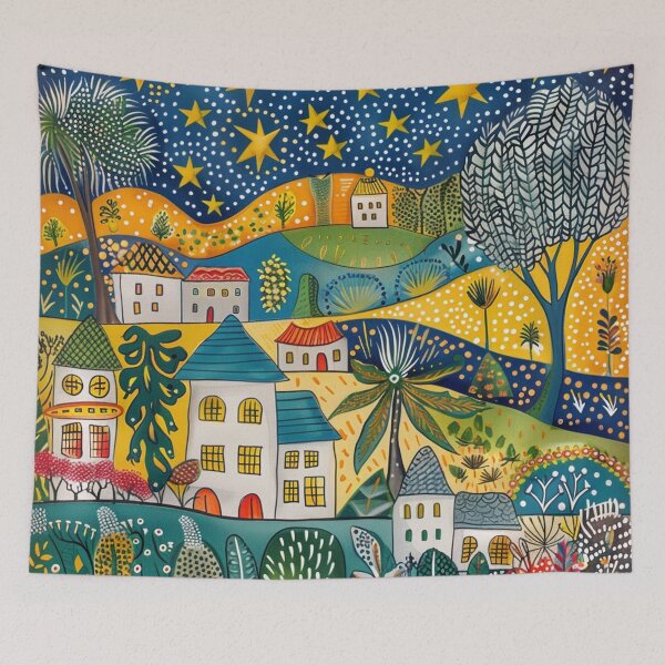 Item preview, Folk Art Tropics Landscape designed and sold by Neika Shimm Designs.
