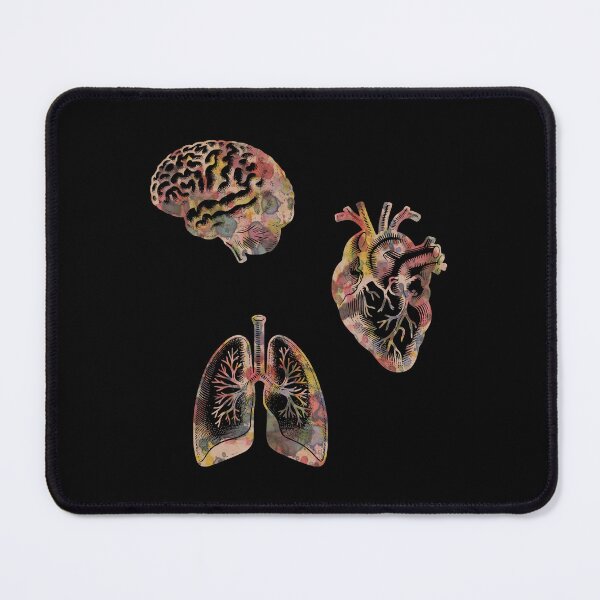 Item preview, A set of human organ, lungs, heart and brain, lung, heart, brain, anatomy, medicine, organ, medical, pulmonology, cardiology, neurology, anatomical, science, scientist designed and sold by Collagedream.