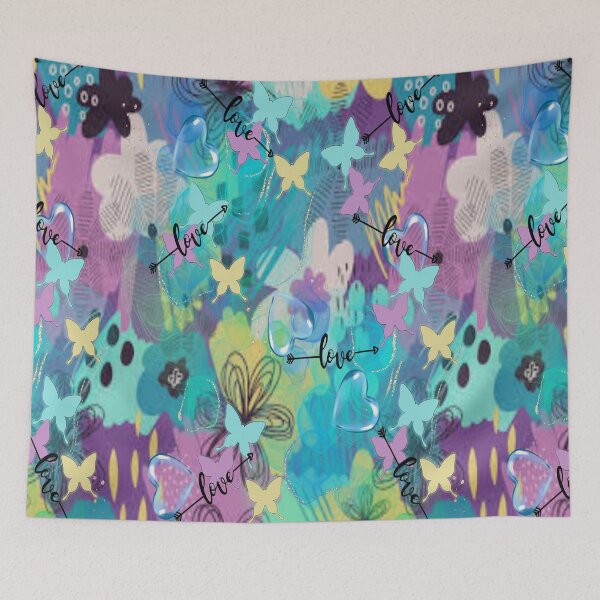 Item preview, Love Springtime,  Bohemian design, Abstraction, bold colorful abstract playful design inspired by nature designed and sold by Adri Barnard.