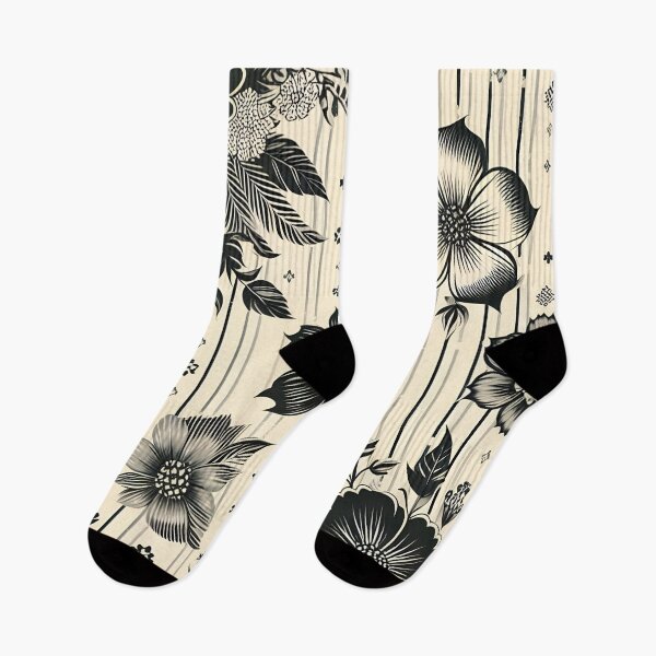 Item preview, Black and Beige Floral Pattern designed and sold by GraphicsClub.