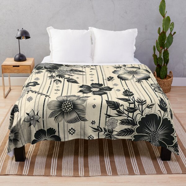 Item preview, Black and Beige Floral Pattern designed and sold by GraphicsClub.