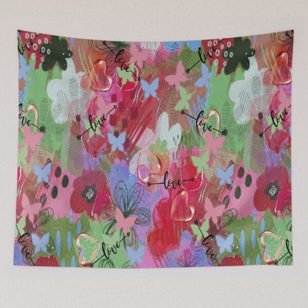 Item preview,  Love Springtime 2,  Bohemian design, Abstraction, bold colorful abstract playful design inspired by nature designed and sold by Adri Barnard.