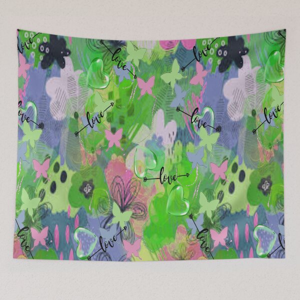 Item preview, Love Springtime 3,  Bohemian design, Abstraction, bold colorful abstract playful design inspired by nature designed and sold by Adri Barnard.