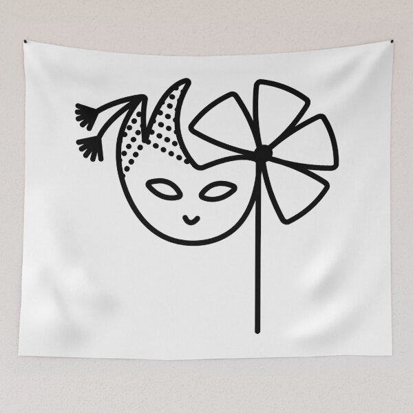 Item preview, Black line Japanese masquerade mask designed and sold by OM-lova.