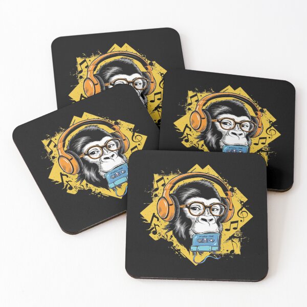 Item preview, Groovy monkey Head DJ 90s Vibes designed and sold by MotivaChic.