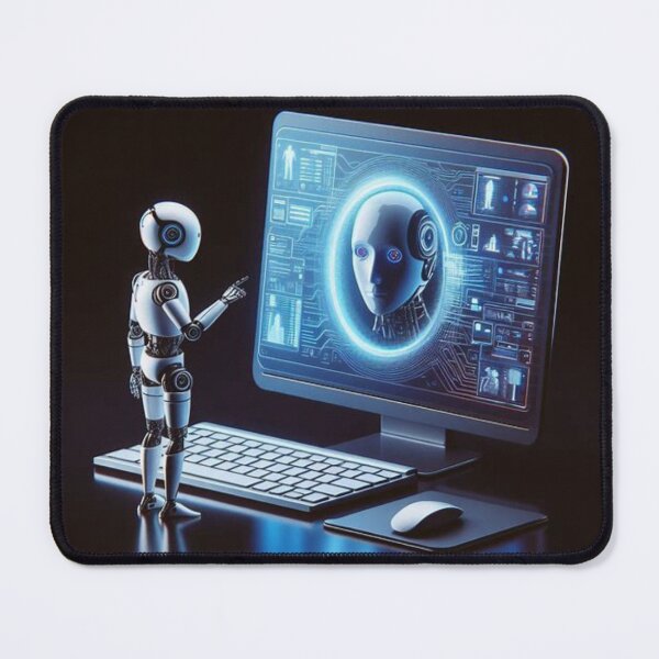 Item preview, Ai-Curious futuristic robot design designed and sold by DudzDesignz.