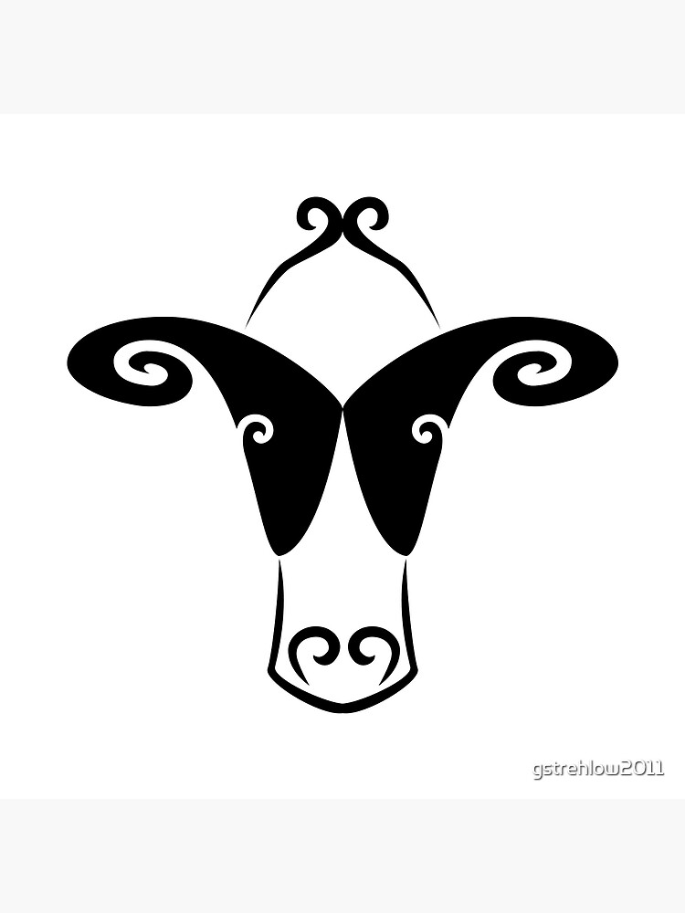 Cow head tribal tattoo Tribal tattoo style illustration of a cow heifer  or bull head smoking a pipe on isolated white  CanStock