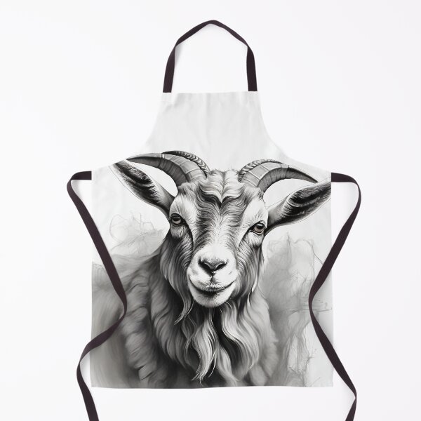 Item preview, Black and White Mountain Goat pencil drawing designed and sold by Pencil-Art.