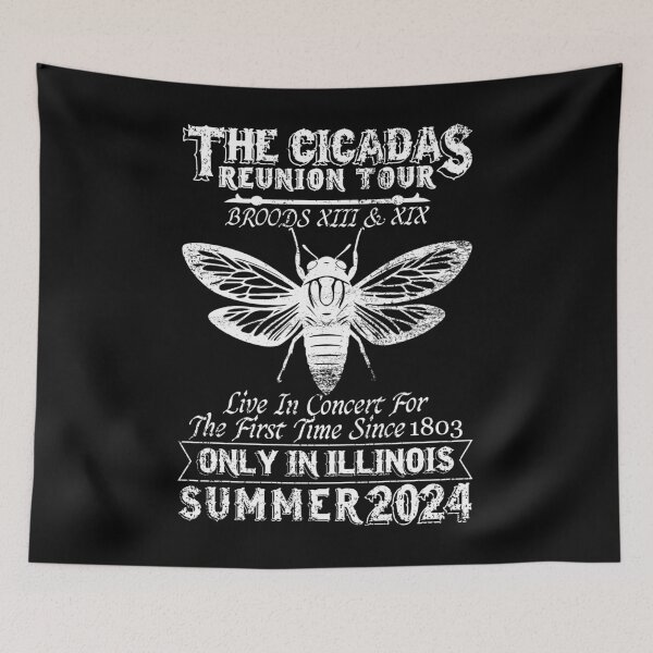 Item preview, Funny Cicada Concert Tour 2024 Illinois Cicada Broods designed and sold by ArtByKatti.