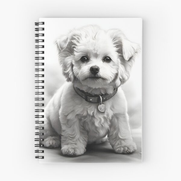 Artikelvorschau, Schwarz-weiße Bichon-Bleistiftzeichnung entworfen und verkauft von Pencil-Art.