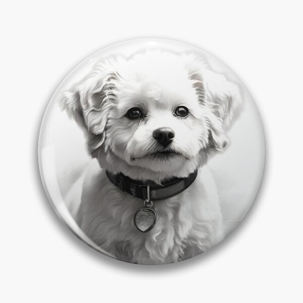 Item preview, Black and white Bichon pencil drawing designed and sold by Pencil-Art.