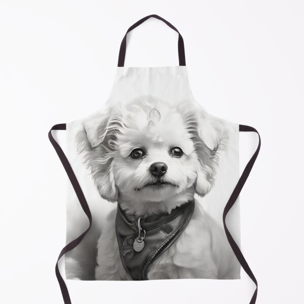 Item preview, Black and white Bichon pencil drawing designed and sold by Pencil-Art.