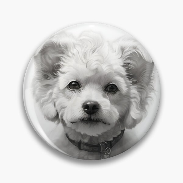 Item preview, Black and white Bichon pencil drawing designed and sold by Pencil-Art.