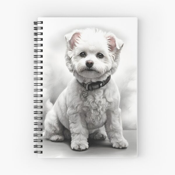 Item preview, Black and white Bichon pencil drawing designed and sold by Pencil-Art.