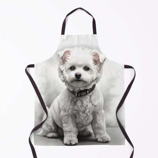 Item preview, Black and white Bichon pencil drawing designed and sold by Pencil-Art.