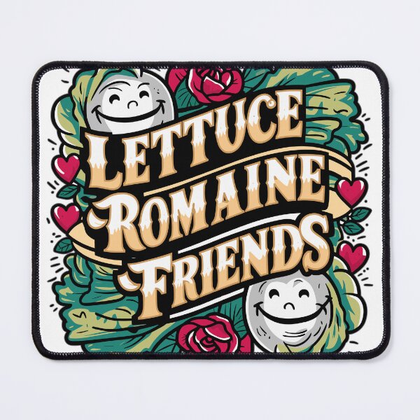 Item preview, Lettuce Romaine Friends" Vintage Tattoo-Inspired T-Shirt Design - Whimsical and Fun Illustration with Bold Typography and Classic Decorative Elements designed and sold by Brian Hibbs.