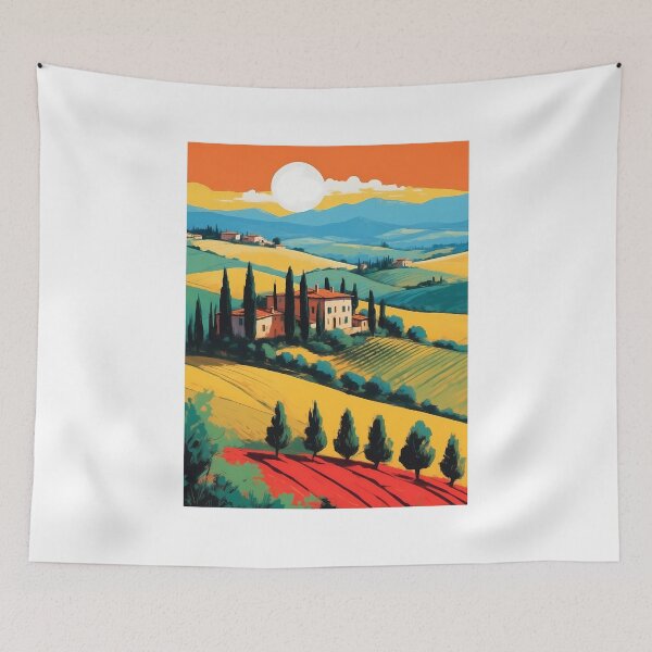 Item preview, Tuscany, Italy, design in pop art style designed and sold by CreativeSparkzz.