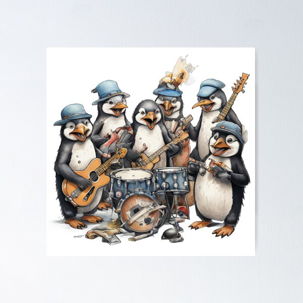 Item preview, pinguinos musicales designed and sold by redmoon64.