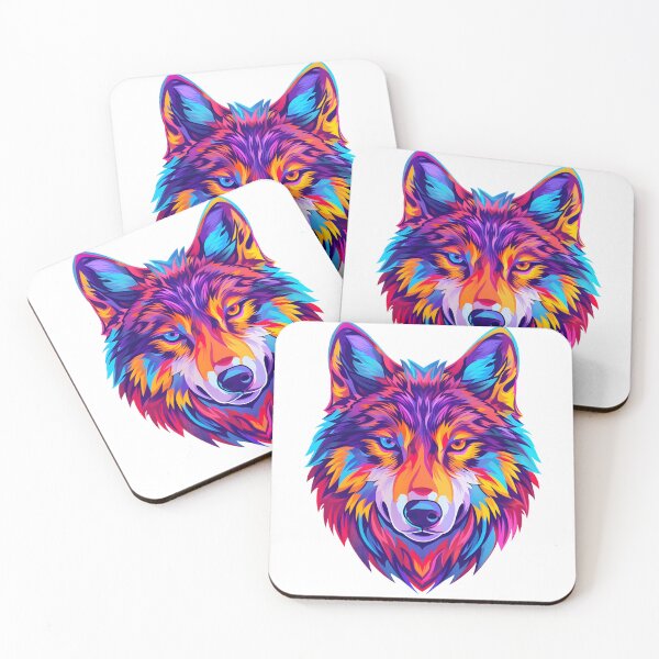 Item preview, Modern multicolor wolf design designed and sold by marco2r.