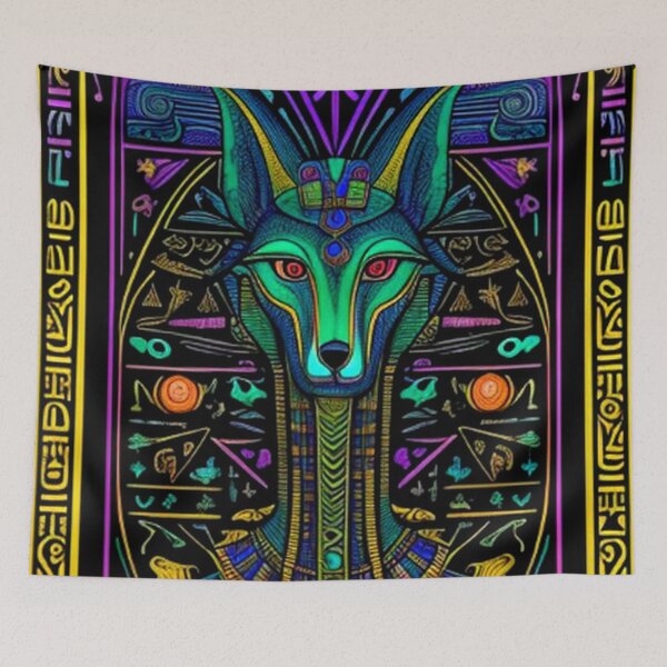 Item preview, Abstract Ancient Egyptian Art Anubis designed and sold by TheDarkWardrobe.