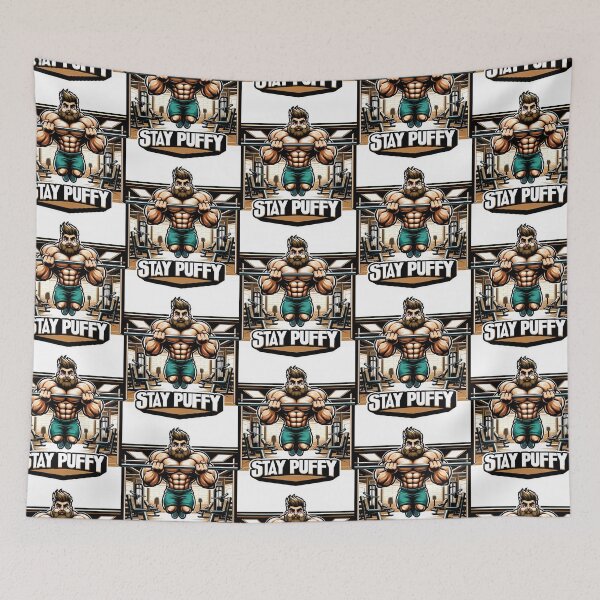 Item preview, Stay Puffy Pull-Up Beast Cartoon Gym Design designed and sold by NovaGenArt.