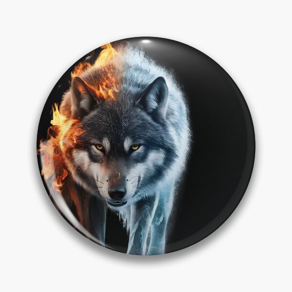 Item preview, Captivating Wolf in Fire and Ice Design designed and sold by DZ-Merch.