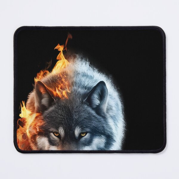 Item preview, Captivating Wolf in Fire and Ice Design designed and sold by DZ-Merch.