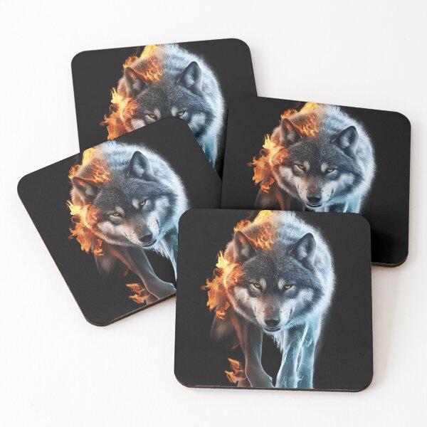 Item preview, Captivating Wolf in Fire and Ice Design designed and sold by DZ-Merch.