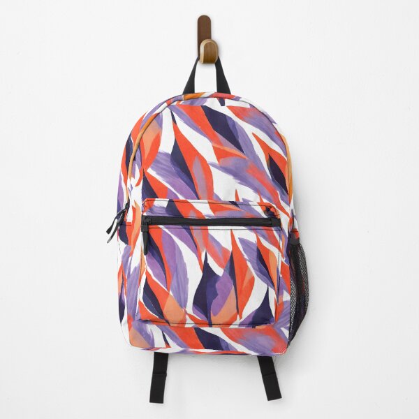 Item preview, blue and orange floral leaf watercolor patterns designed and sold by AKRE R.