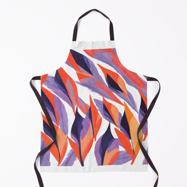 Item preview, blue and orange floral leaf watercolor patterns designed and sold by AKRE R.