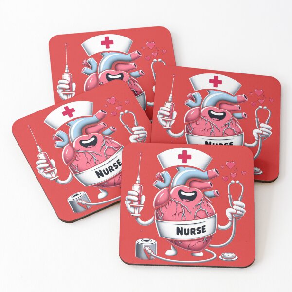 Item preview, funny medical pun cardiac nurse - Caring Heart Nurse Illustration designed and sold by PatrykT94.