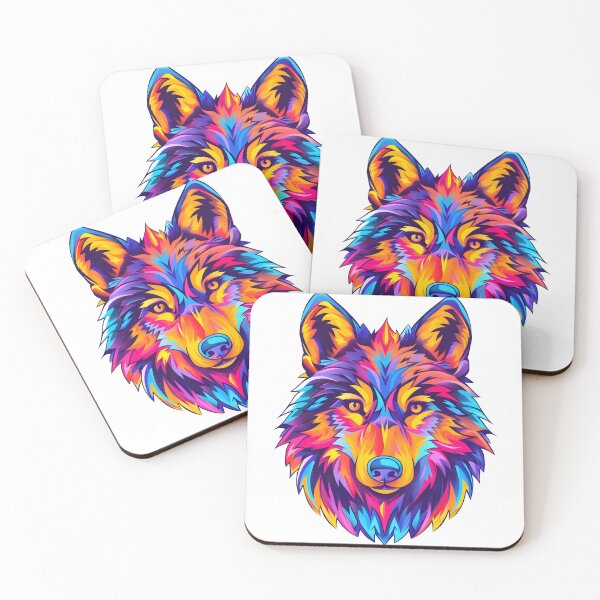 Item preview, wolf of various intense colors designed and sold by marco2r.