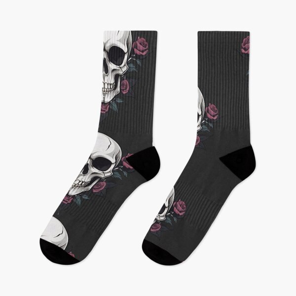 Artikelvorschau, Gotischer Totenkopf mit blassrosa Blüten entworfen und verkauft von MadnessEnvelope.