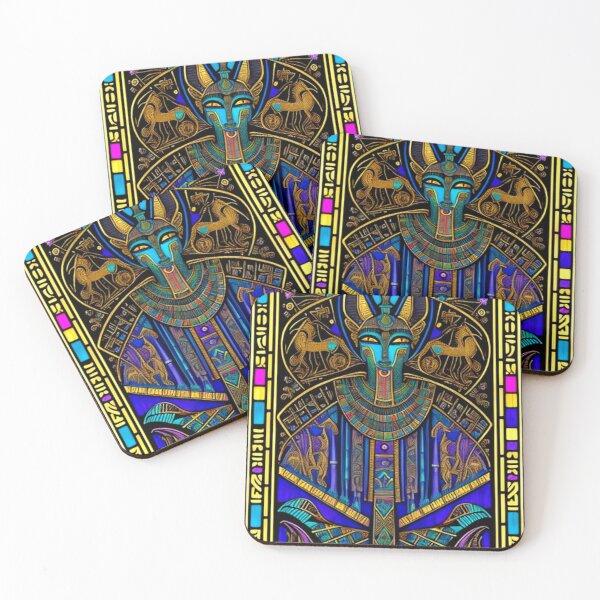 Item preview, Abstract Ancient Egyptian Art Anubis designed and sold by TheDarkWardrobe.