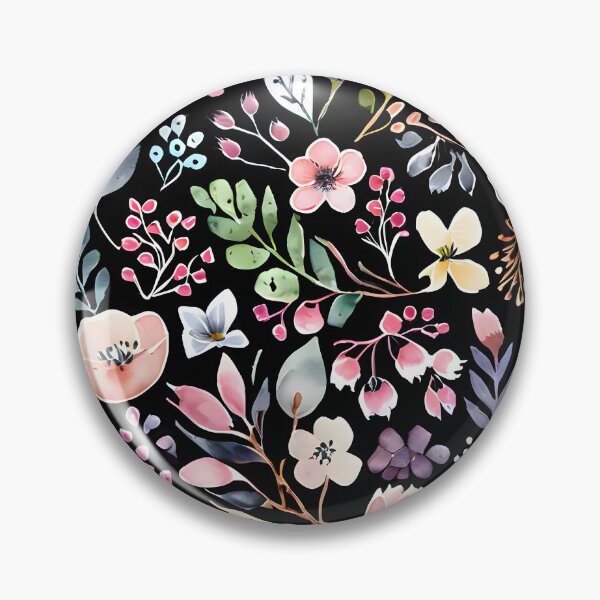 Item preview, Floral Dream: Watercolor patterns on a black background designed and sold by MrKATORSKI.