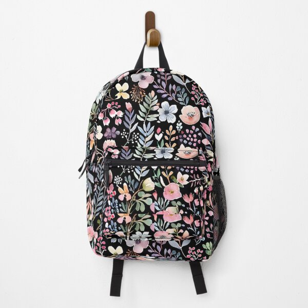 Item preview, Floral Dream: Watercolor patterns on a black background designed and sold by MrKATORSKI.