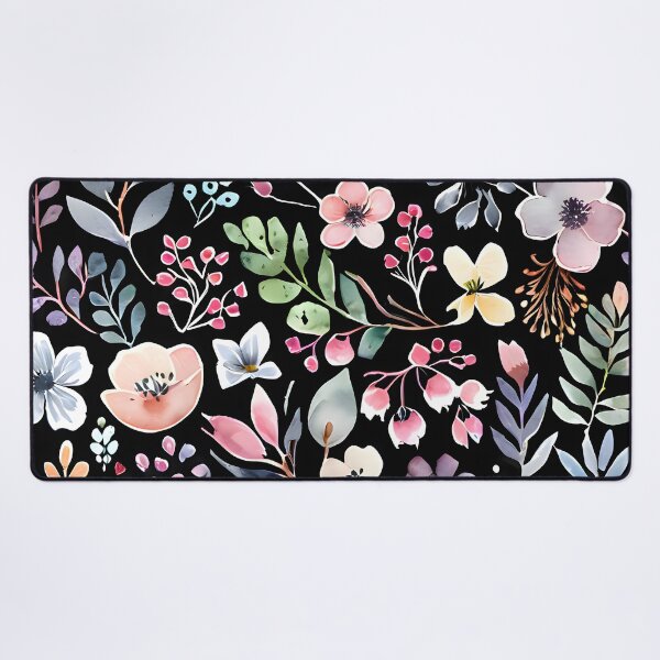 Item preview, Floral Dream: Watercolor patterns on a black background designed and sold by MrKATORSKI.