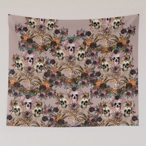 Item preview, Floral Skull Art – Gothic Skull with Flowers, Dark Aesthetic, Tattoo-Inspired Illustration designed and sold by SKULLARTISTRY.