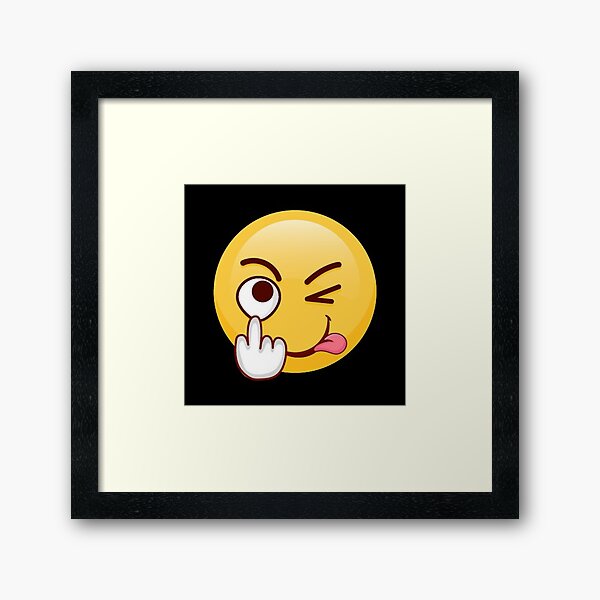 white middle finger emoji | Poster