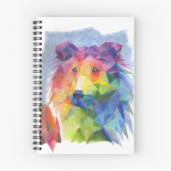Item preview, Multicolor Rainbow PolyArt Rough Collie designed and sold by Melissa Thereliz.