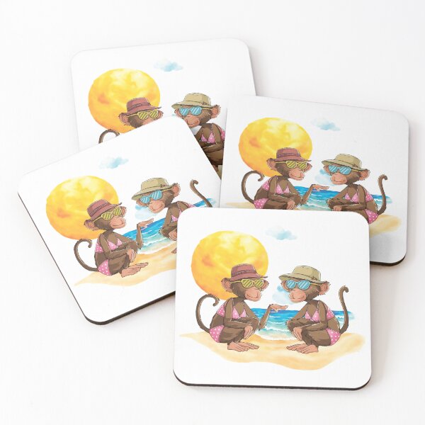 Item preview, Monkeys in bikinis on the beach designed and sold by MagelliShop.
