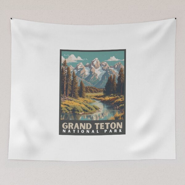 Artikelvorschau, Vintage Grand Teton Nationalpark entworfen und verkauft von SantisLab.