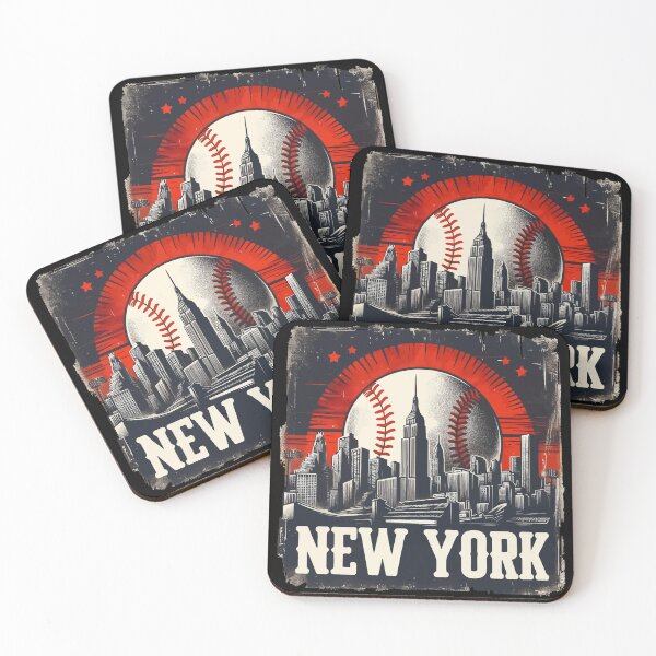 Item preview, New York Baseball Skyline Retro Vintage designed and sold by TomFrontierArt.