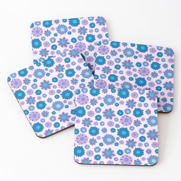 Item preview, Simple Flowers Pattern in Purple, Blue and Pink designed and sold by AloraDawnEve.