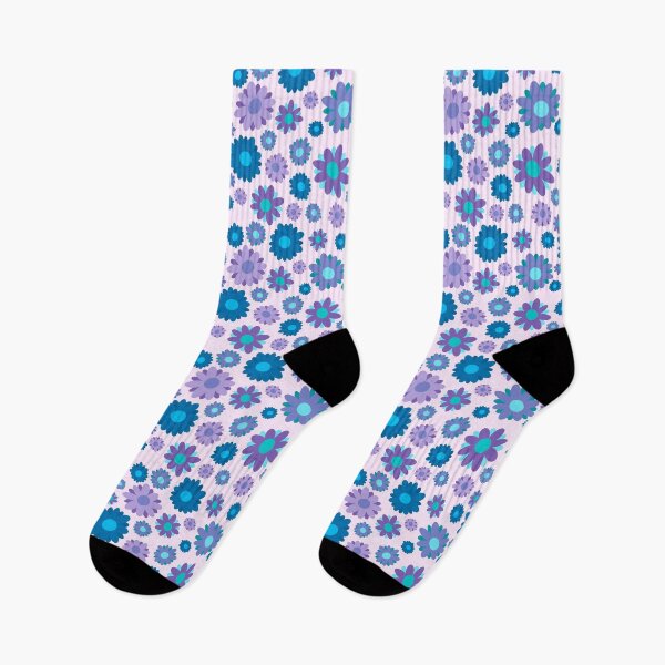 Item preview, Simple Flowers Pattern in Purple, Blue and Pink designed and sold by AloraDawnEve.