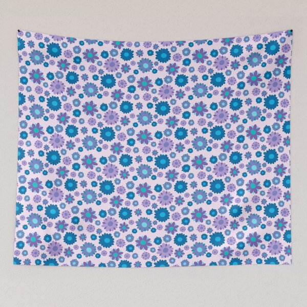 Item preview, Simple Flowers Pattern in Purple, Blue and Pink designed and sold by AloraDawnEve.