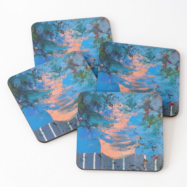 Item preview, Abstract face in blue and orange designed and sold by Gela Mikava.
